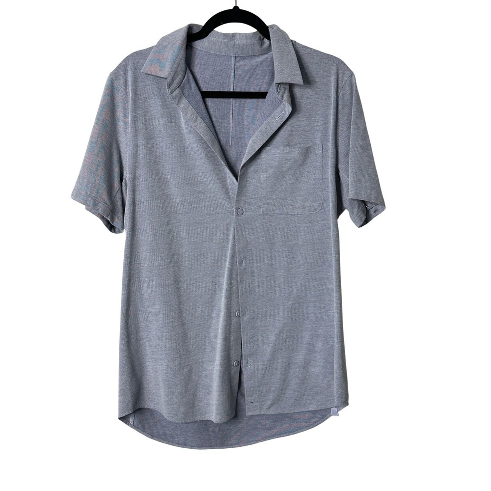 Lululemon Mens CommissionShirt Blue Gray Heathered M-L